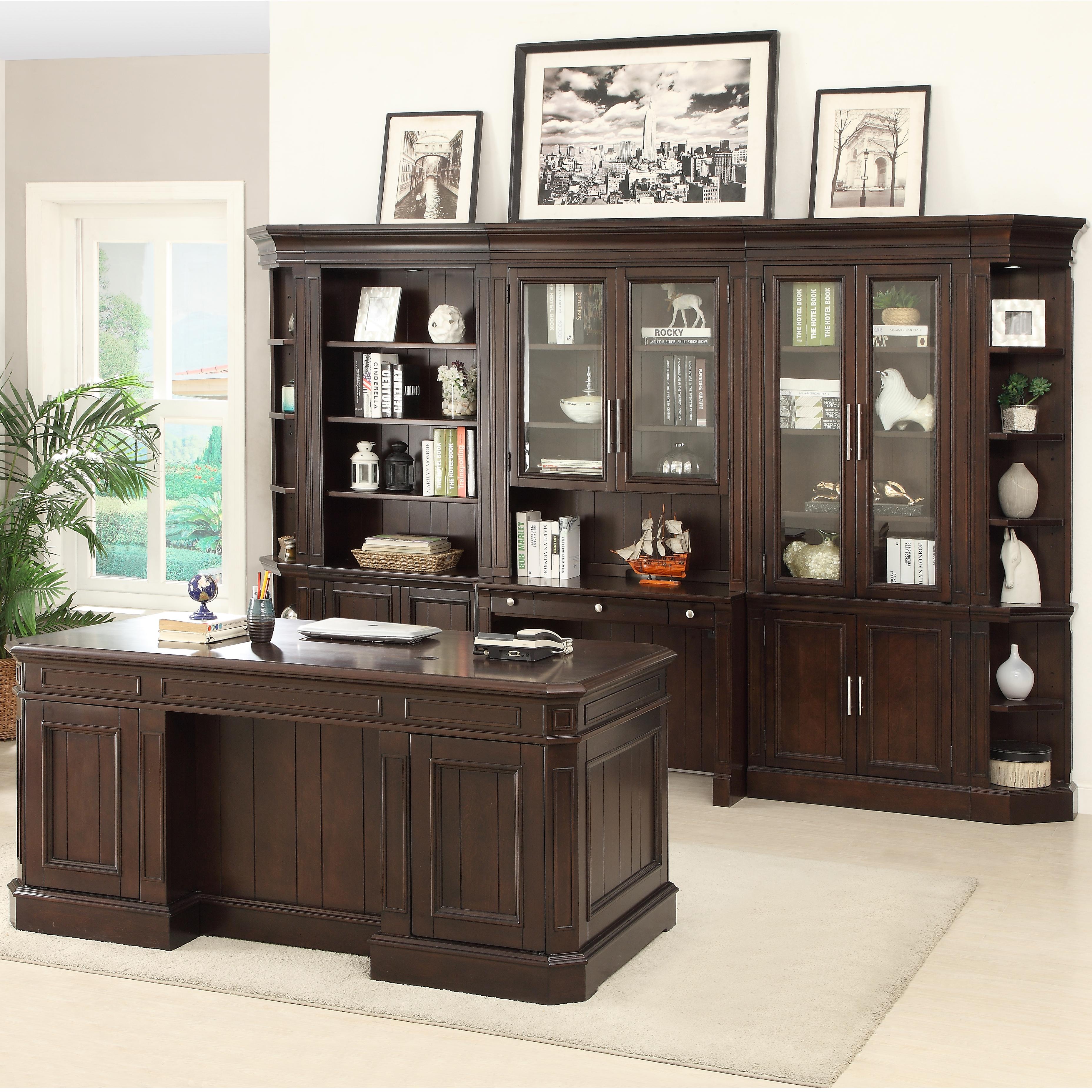 Parker House Stanford Wall Unit with Executive Desk and Built in Desk